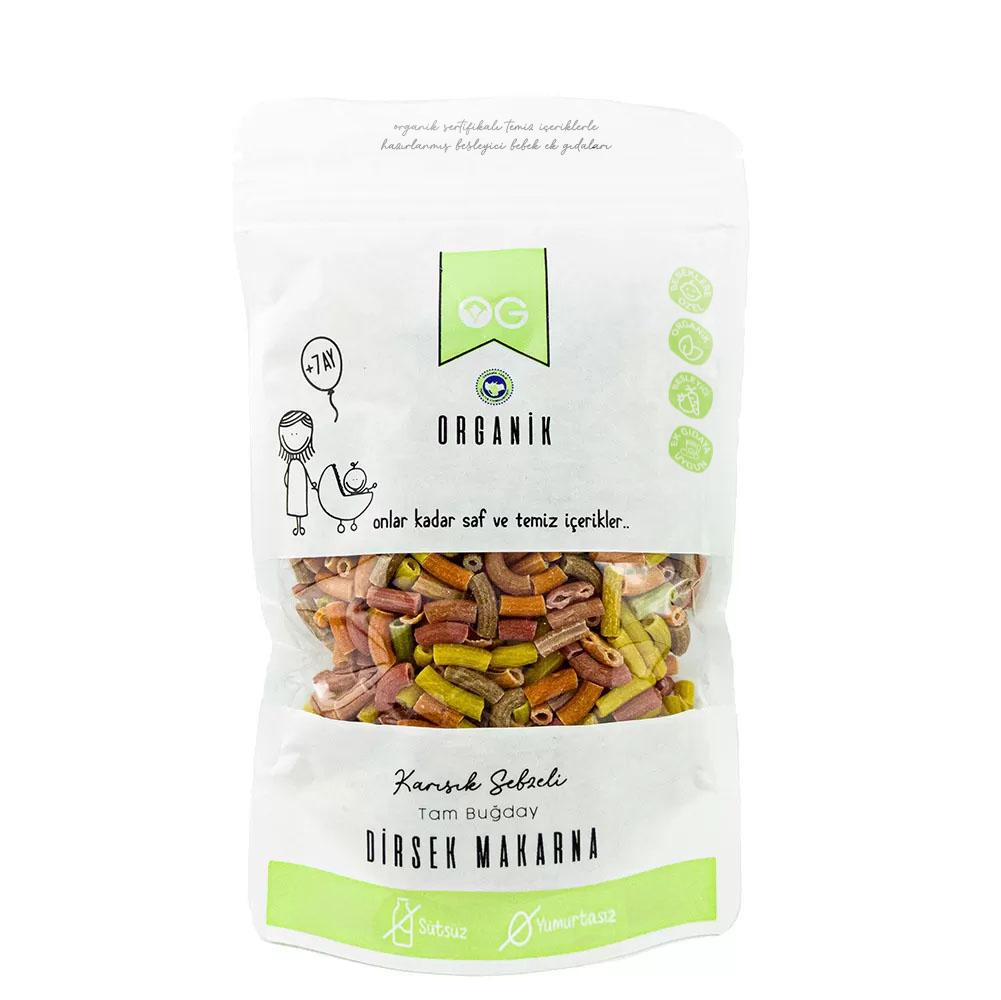 Organik Karışık Sebzeli Tam Buğday Dirsek Makarna 200 Gr