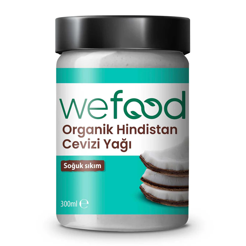 Wefood Organik Hindistan Cevizi Yağı 300 ml (Soğuk Sıkım)