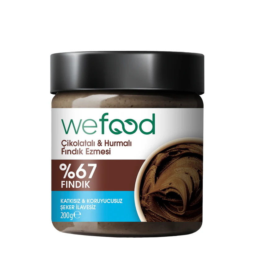 Wefood Çikolatalı Hurmalı Fındık Ezmesi (Şekersiz, Katkısız) 200 gr