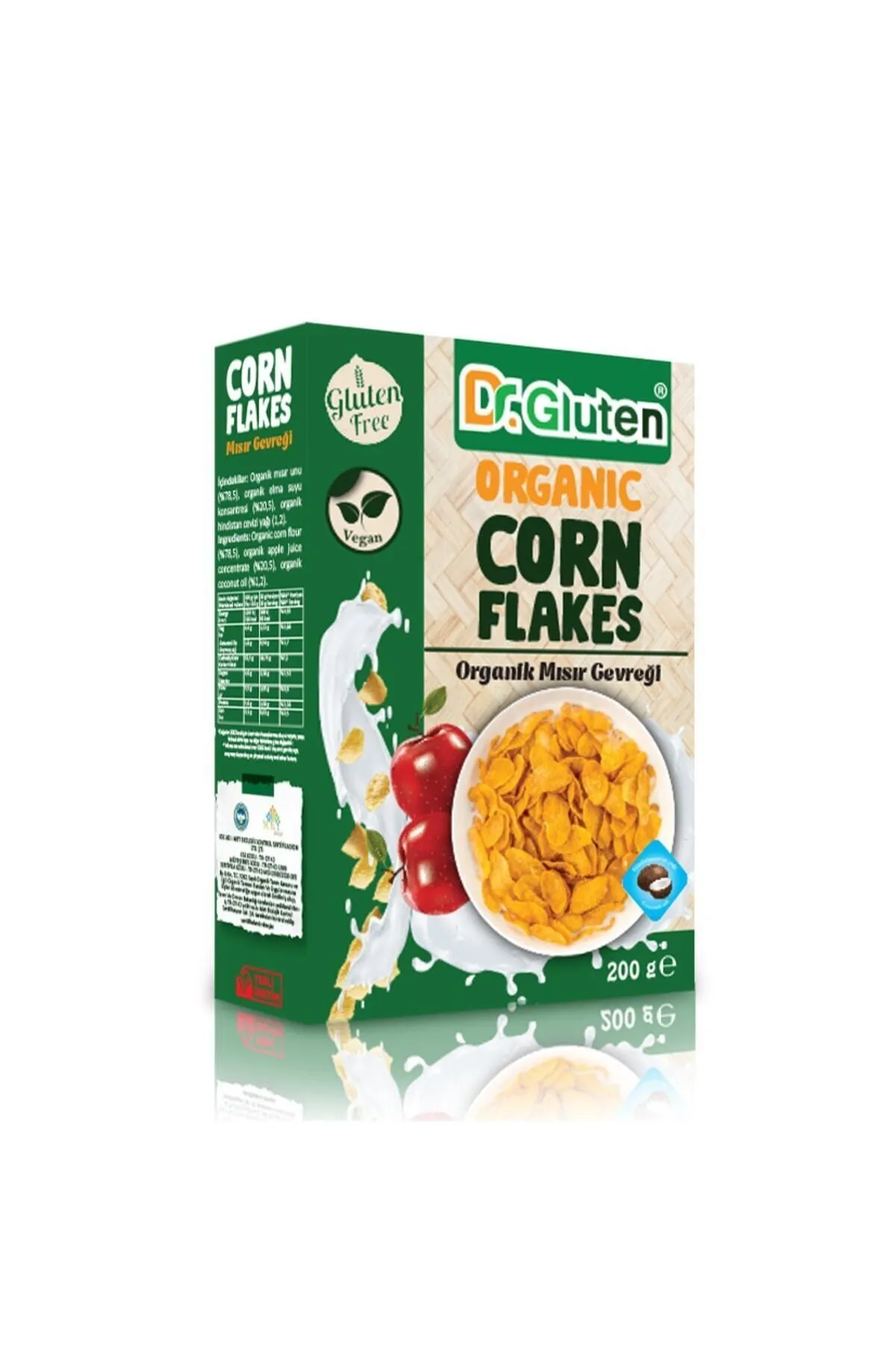 Dr. Gluten Glutensiz Organik Vegan Mısır Gevreği 200 G